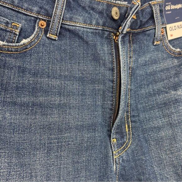 Old Navy OG Straight Secret Smooth Pocket High Rise Mid Wash Denim Shorts NEW - Picture 10 of 15